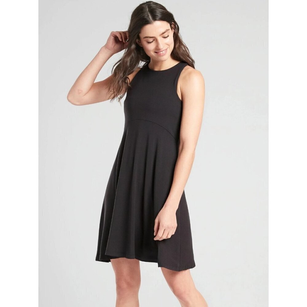 Athleta Women's Dress Sleeveless Fit & Flare Empire Waist Mini Santorini Thera B